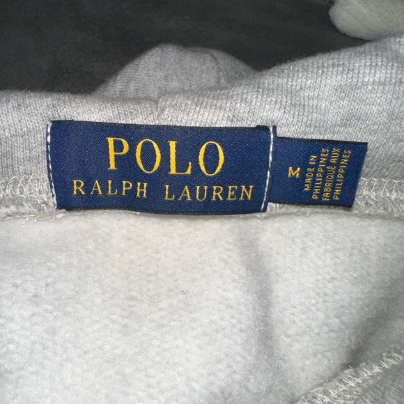 Polo Ralph Lauren Grey Arch Logo Hoodie size Medium M Navy Blue NWOT RL Sport - Picture 4 of 5